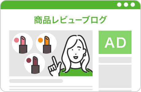 商品レビューブログで紹介するイメージ